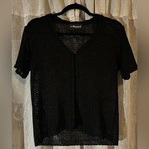 Black Polyester Petite Cardigan
